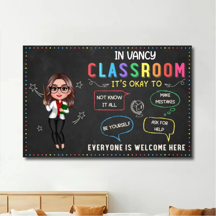 Happy Doll Teacher Personalized Poster, Plaque, Sign, and Stationery Set - Perfect Gift for Teachers - Image 2