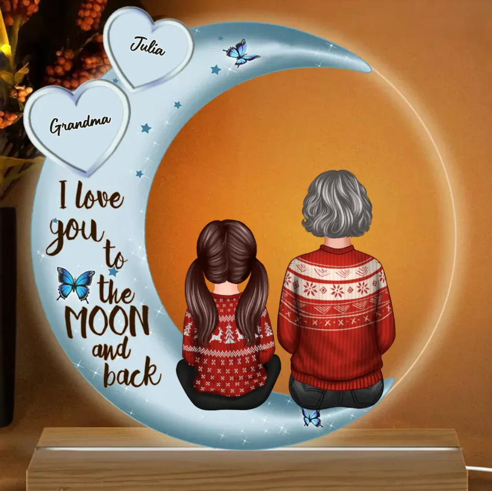 Personalized Family Ornament and Plaque - I Love You to the Moon and Back - Heartwarming Gift for Grandparents and Grandchildren - Image 4