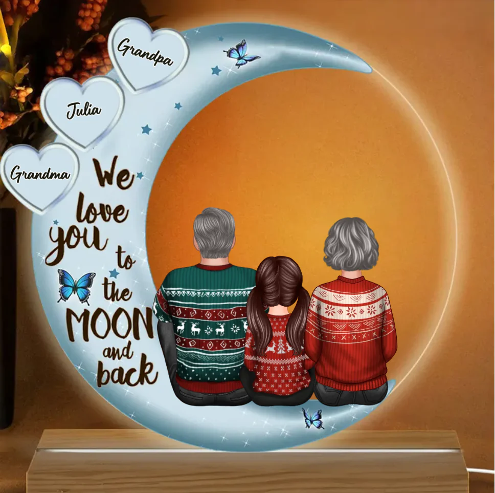 Personalized Family Ornament and Plaque - I Love You to the Moon and Back - Heartwarming Gift for Grandparents and Grandchildren - Image 5