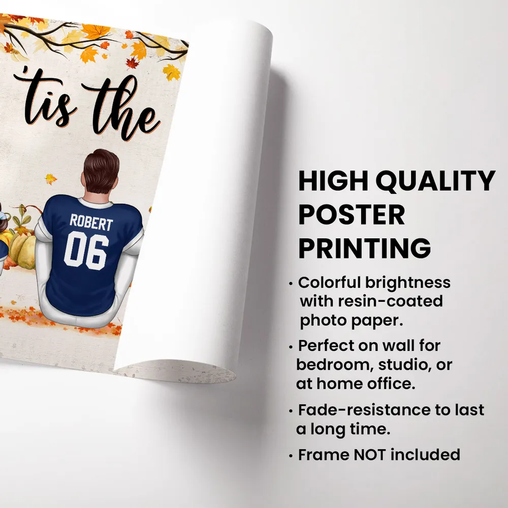 Fall Season Football Family Sitting Personalized Poster, Gift For Husband, Wife, Dad, Mom - Image 6