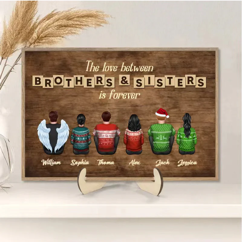 Personalized Brothers & Sisters Forever Poster or Canvas, Keychain, Plaque, Car Hanger, Wallet Card - Perfect Gift for Siblings, Memorial Keepsake - Image 6