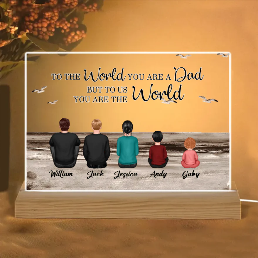Personalized Poster or Canvas or Plaque or Keychain for Dad - "To the World You Are a Dad, But to Us You Are the World" Custom Canvas or Plaque, Perfect Thanksgiving Gift - Image 5