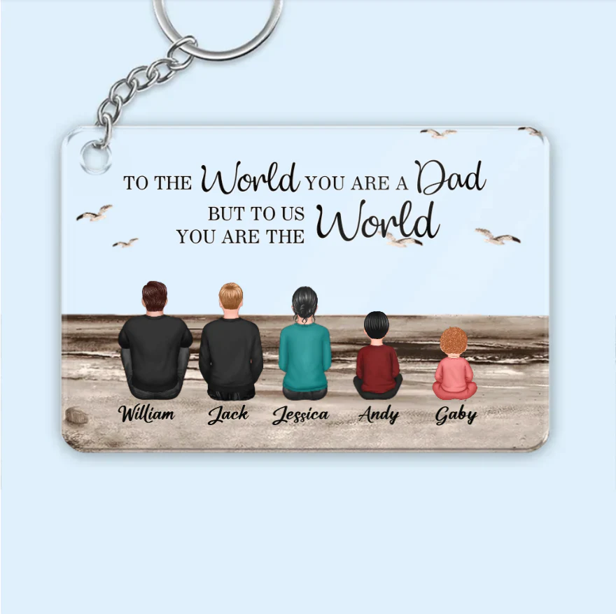 Personalized Poster or Canvas or Plaque or Keychain for Dad - "To the World You Are a Dad, But to Us You Are the World" Custom Canvas or Plaque, Perfect Thanksgiving Gift - Image 6