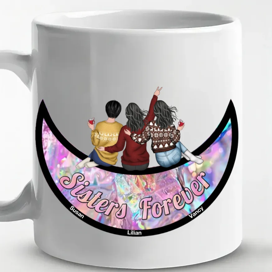 Sisters Forever - Personalized Acrylic Suncatcher Ornament - Custom Gift for Best Friends, BFF, Sisters - Perfect for Pillow, Bag, Cup - Image 4
