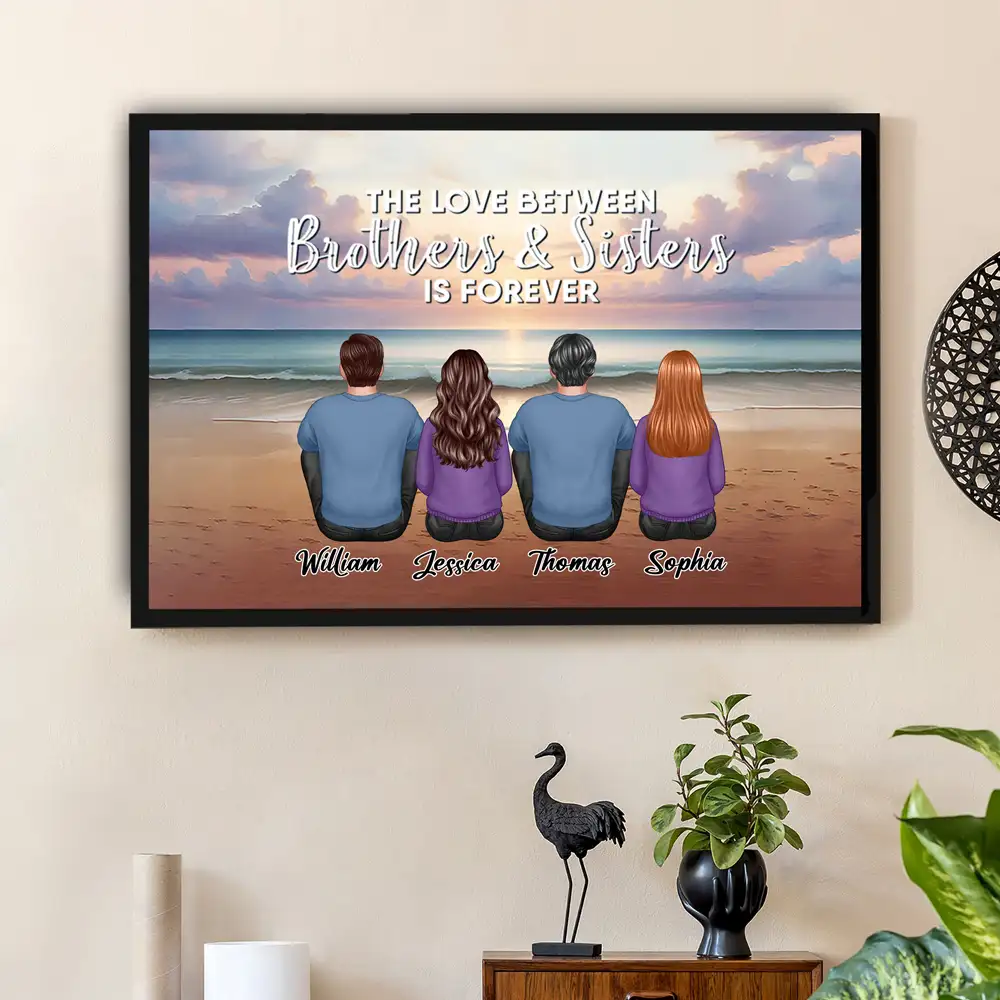 The Love Between Brothers And Sisters Is Forever - Personalized Poster or Keychain or Ornament or Plaque