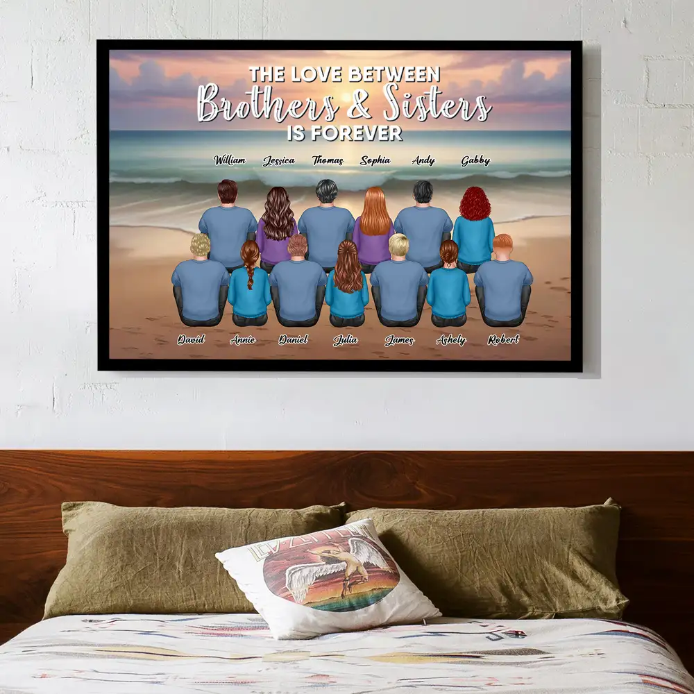 The Love Between Brothers And Sisters Is Forever - Personalized Poster or Keychain or Ornament or Plaque - Image 2