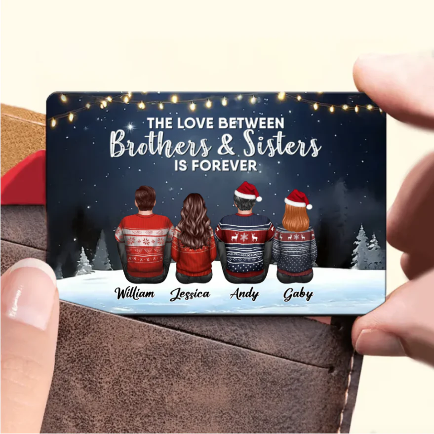 Family - The Love Between Brothers And Sisters Is Forever - Personalized Ornament or Poster or Plaque or Keychain - Image 4