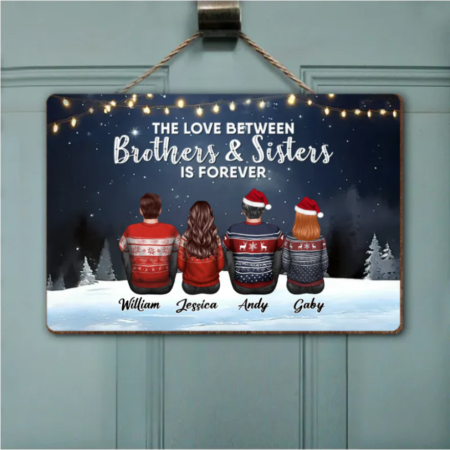 Family - The Love Between Brothers And Sisters Is Forever - Personalized Ornament or Poster or Plaque or Keychain - Image 5