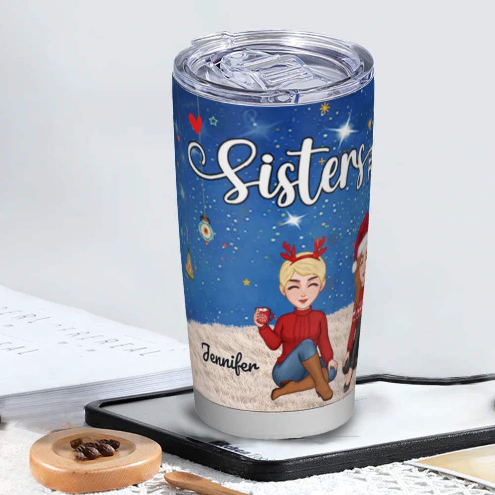 Sisters Forever - Personalized Cup,Keychain,Plaque,Ornament, Poster,   Blanket & Sign - Christmas Gift for Sisters - Image 2