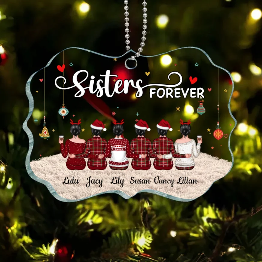 Sisters Forever - Personalized Plaque, Ornament, Poster, Keychain, Blanket or Cup - A Heartfelt Gift for Your Best Friend or Sister - Image 3