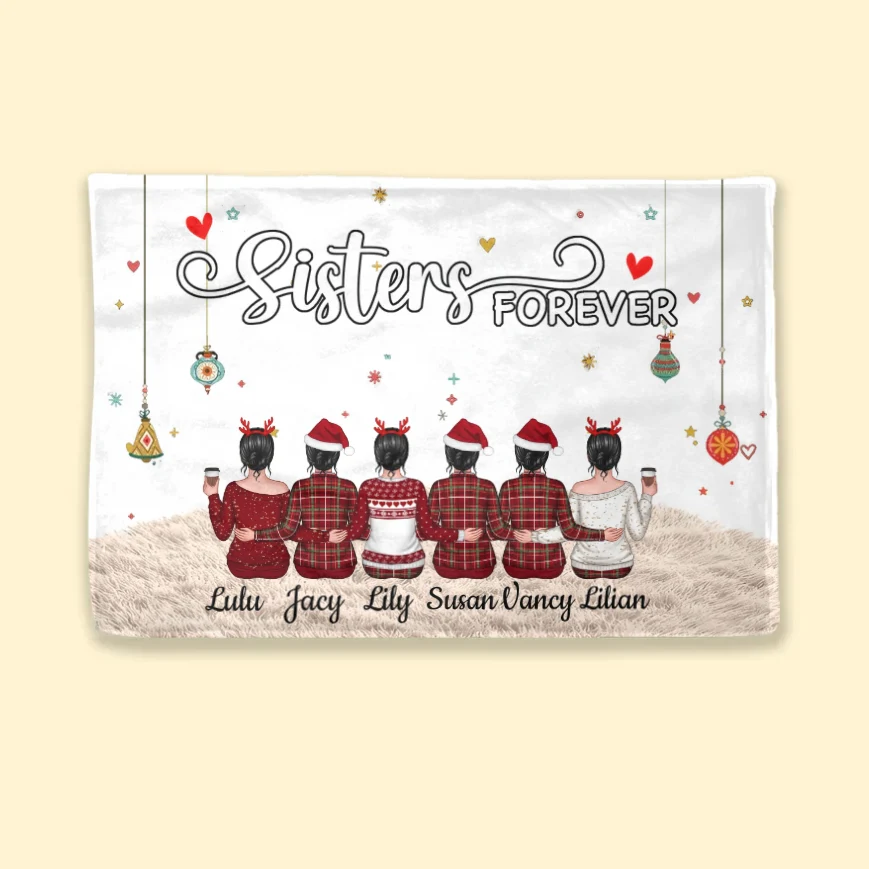 Sisters Forever - Personalized Plaque, Ornament, Poster, Keychain, Blanket or Cup - A Heartfelt Gift for Your Best Friend or Sister - Image 5