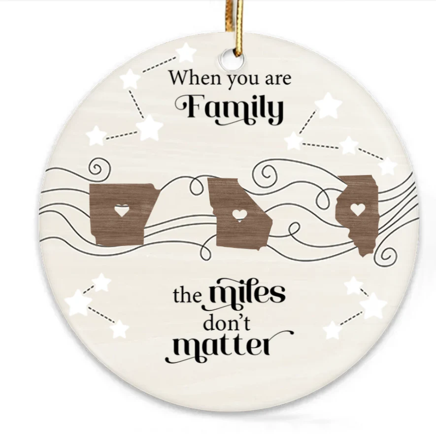 Long Distance Family Friends Siblings Sisters Besties Personalized 2-Layered Wooden Ornament or Plaque or Poster or Keychain Togetherness Christmas Gift - Image 3
