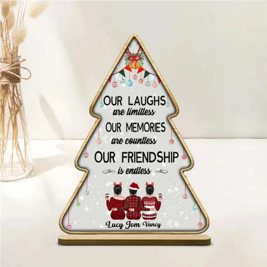 Besties - Our Laughs Are Limitless Our Memories Are Countless Our Friendship Is Endless - Personalized  Plaque, Ornament, Beauty Tools, Jewelry, Cup - Perfect Friendship Gift - Image 4