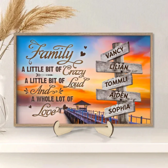 Family Love Personalized Poster, Ornament, Keychain, Plaque - A Little Bit of Crazy, A Whole Lot of Love - Custom Family Gift for Special Occasions - Image 3