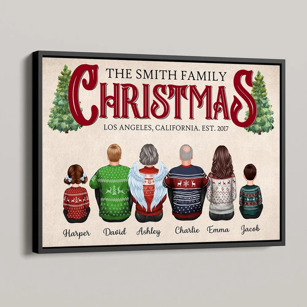Christmas Family Sitting Together Personalized Poster, Christmas Decoration - Image 2