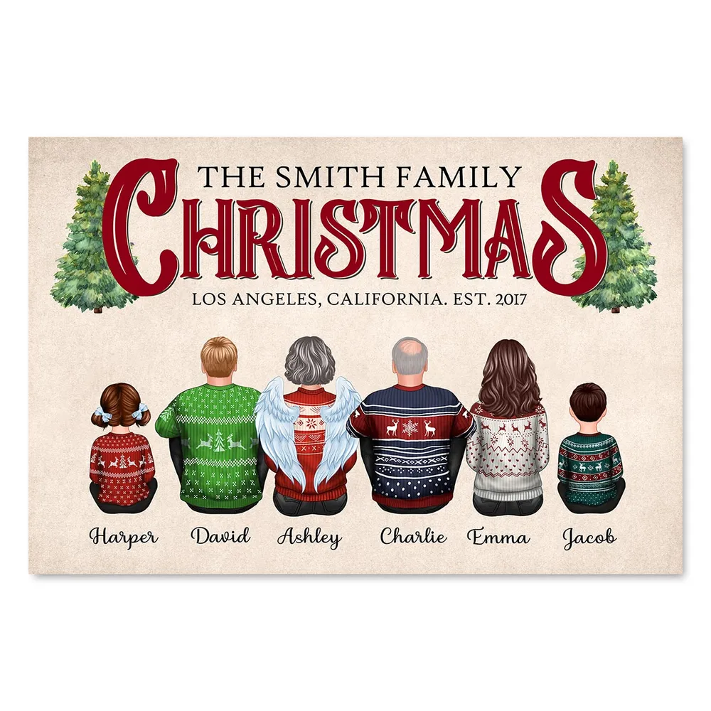 Christmas Family Sitting Together Personalized Poster, Christmas Decoration - Image 3