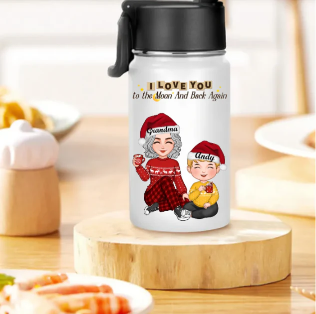 Cute Grandma Granddaughter Grandson Crossed Leg Personalized Ornament or Keychain or Plaque or Piggy Bank or Lamp or Stationery - Image 10