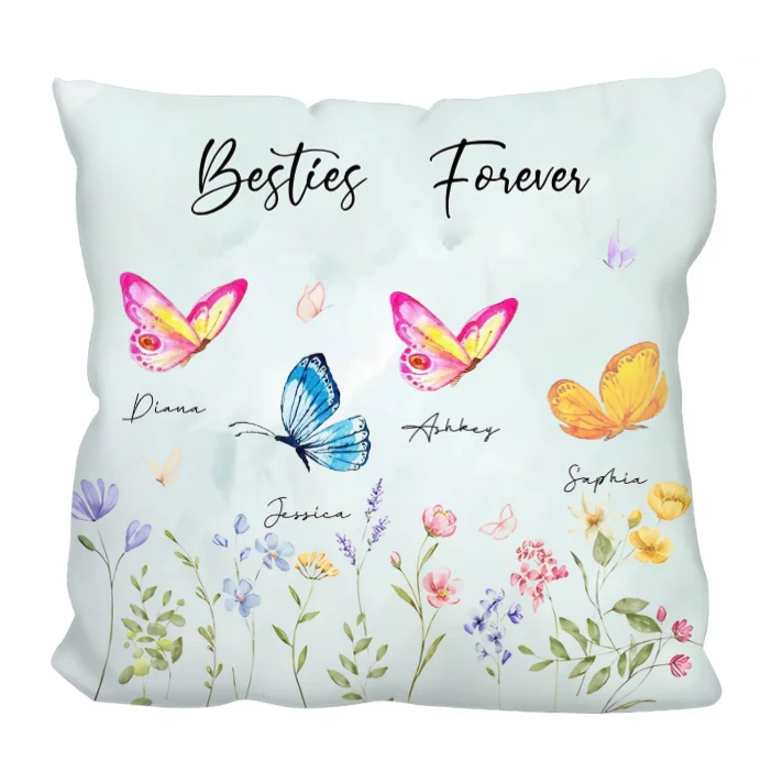 Besties Sisters Grandma Mom Beautiful Butterflies Personalized Circle Ceramic Ornament - Image 5