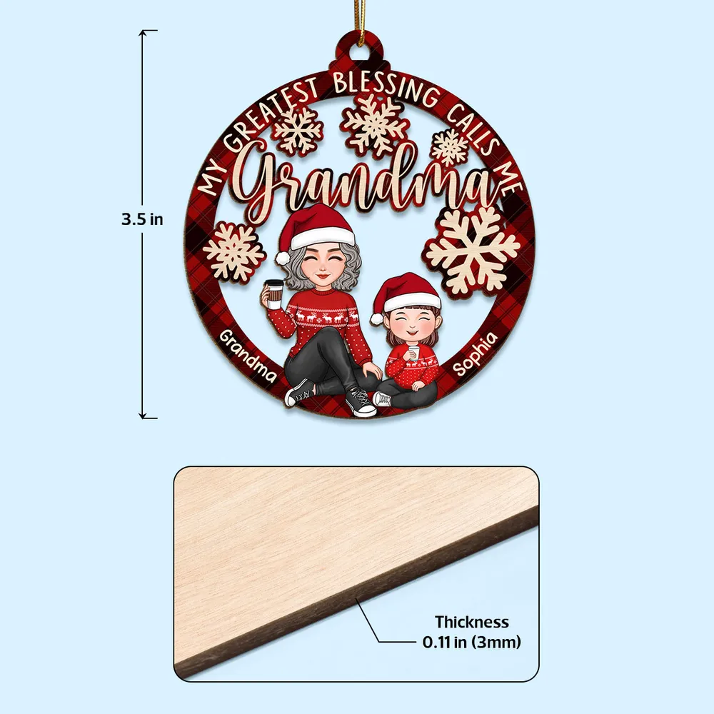 Personalized Grandma Christmas Ornament - Custom Wooden Gift Surprise - Image 4