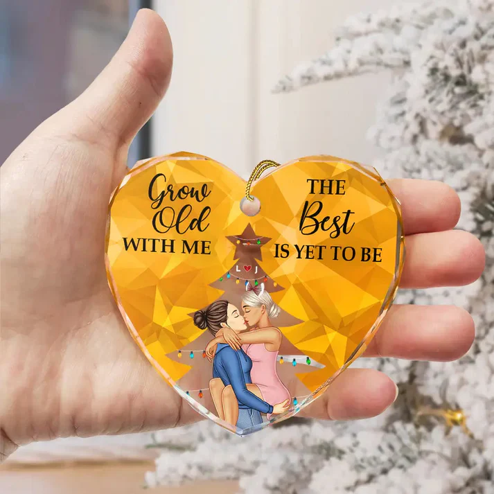 From Our First Kiss Till Our Last Breath Christmas Couple - Personalized Custom Shaped Ornament or Poster or Keychain or Plaque - Image 3
