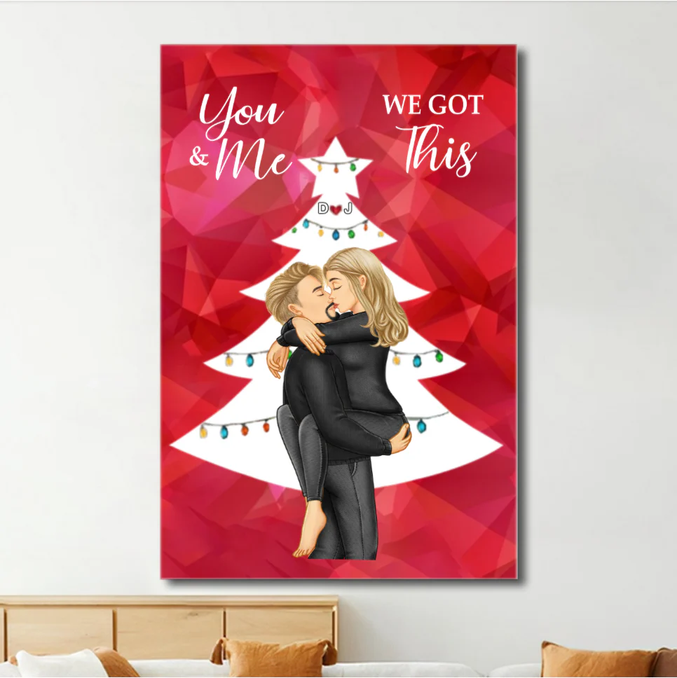 From Our First Kiss Till Our Last Breath Christmas Couple - Personalized Custom Shaped Ornament or Poster or Keychain or Plaque - Image 9