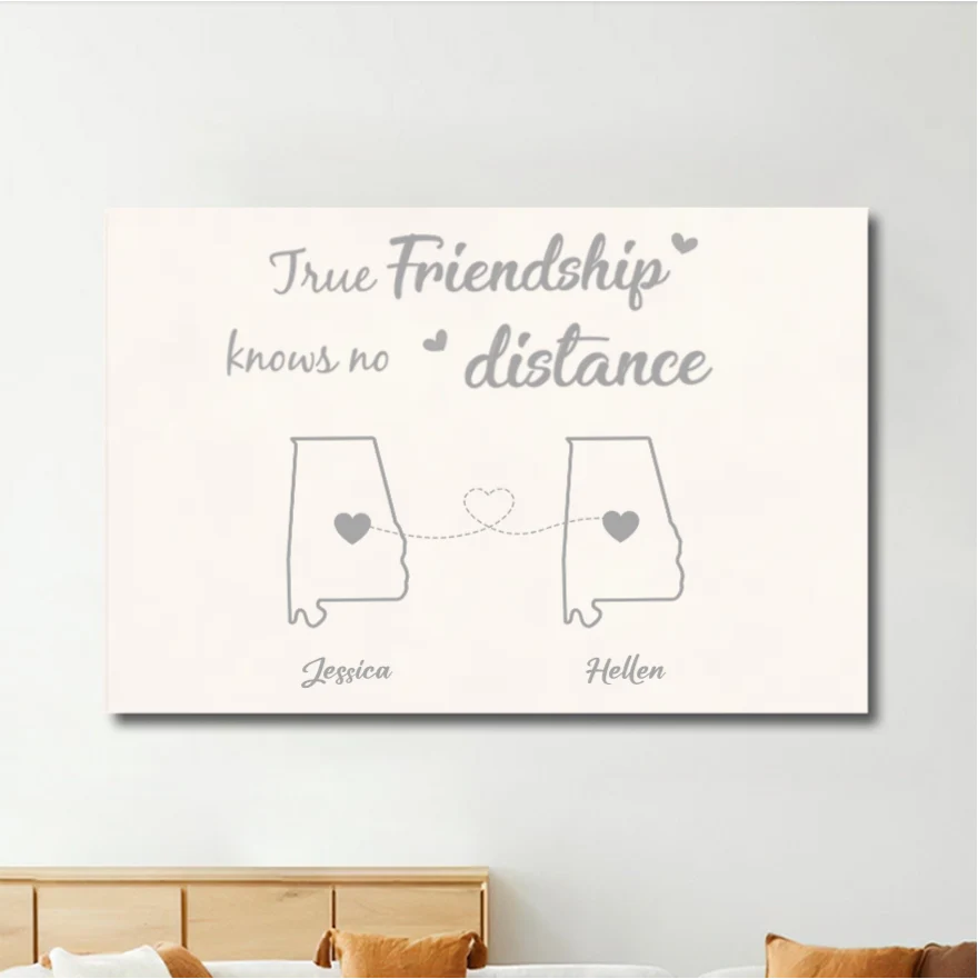 Personalized Friendship Ornament or Cup or Poster or Keychain or Plaque - True Friendship Knows No Distance-Distance Friends - Image 5