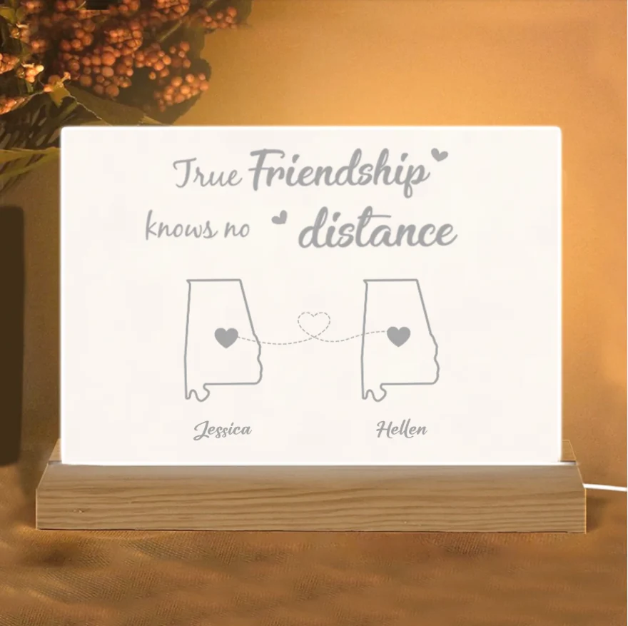 Personalized Friendship Ornament or Cup or Poster or Keychain or Plaque - True Friendship Knows No Distance-Distance Friends - Image 7