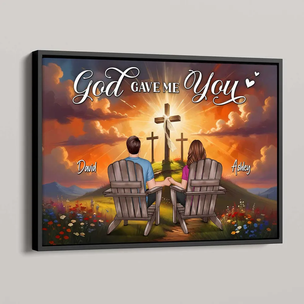 Personalized "God Gave Me You" Poster, Ornament, Plaque, Keychain– A Unique Gift for Couples, Faith & Love Expression - Image 2