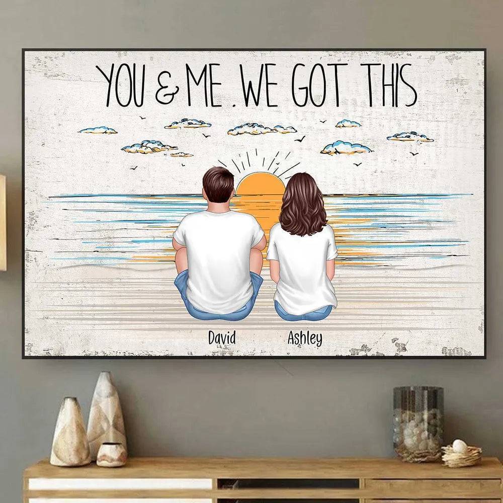 You Me And The Dogs Beach Outline Personalized Ornament or Poster or Canvas or Plaque or Pillow - Image 13