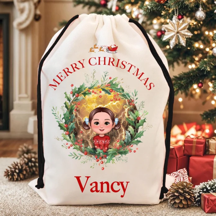 Personalized Merry Christmas Bag, Poster, Plaque, Keychain, Blanket - Custom Holiday Gift for Kids - Image 2