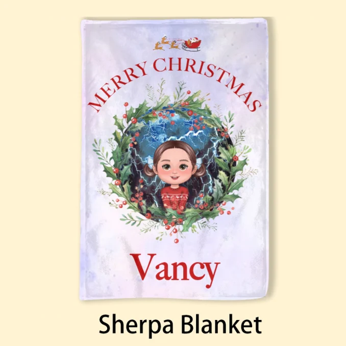Personalized Merry Christmas Bag, Poster, Plaque, Keychain, Blanket - Custom Holiday Gift for Kids - Image 6