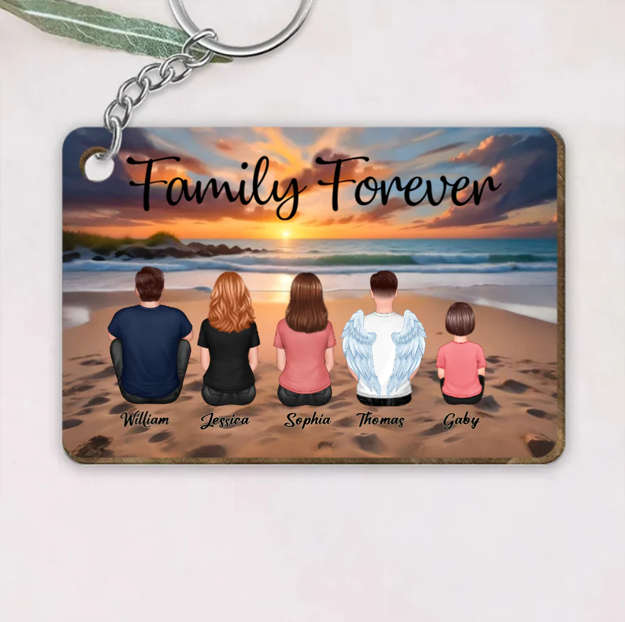 Personalized Family Forever Poster or Canvas, Keychain, Plaque, Car Hanger, Wallet Card - Perfect Gift for Siblings, Memorial Keepsake - Image 2
