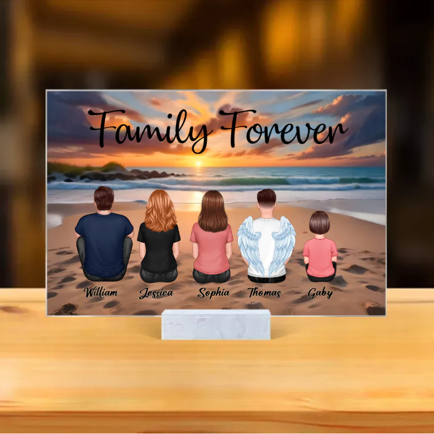 Personalized Family Forever Poster or Canvas, Keychain, Plaque, Car Hanger, Wallet Card - Perfect Gift for Siblings, Memorial Keepsake - Image 3