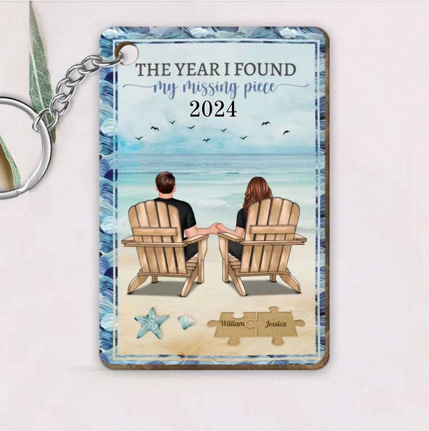 The Year I Found My Missing Piece Couple Gift - Personalized Blanket or Poster or Keychain or Plaque - Image 2