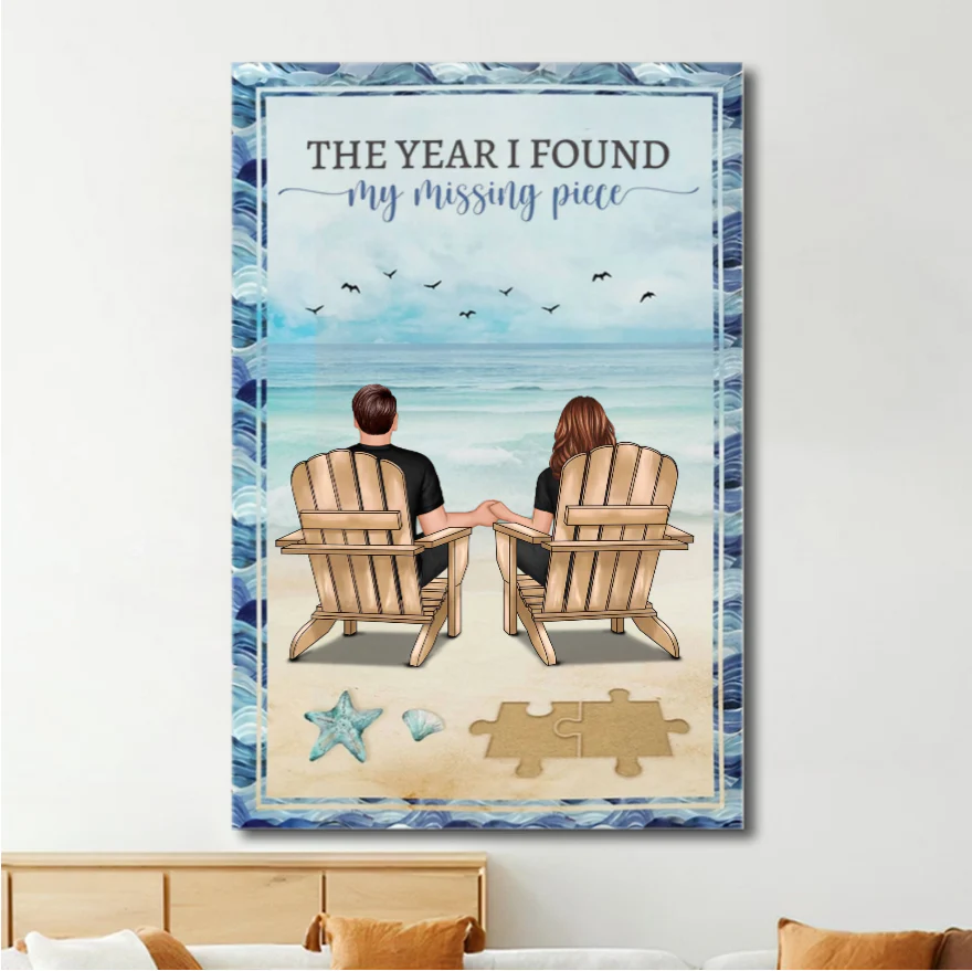 The Year I Found My Missing Piece Couple Gift - Personalized Blanket or Poster or Keychain or Plaque - Image 4