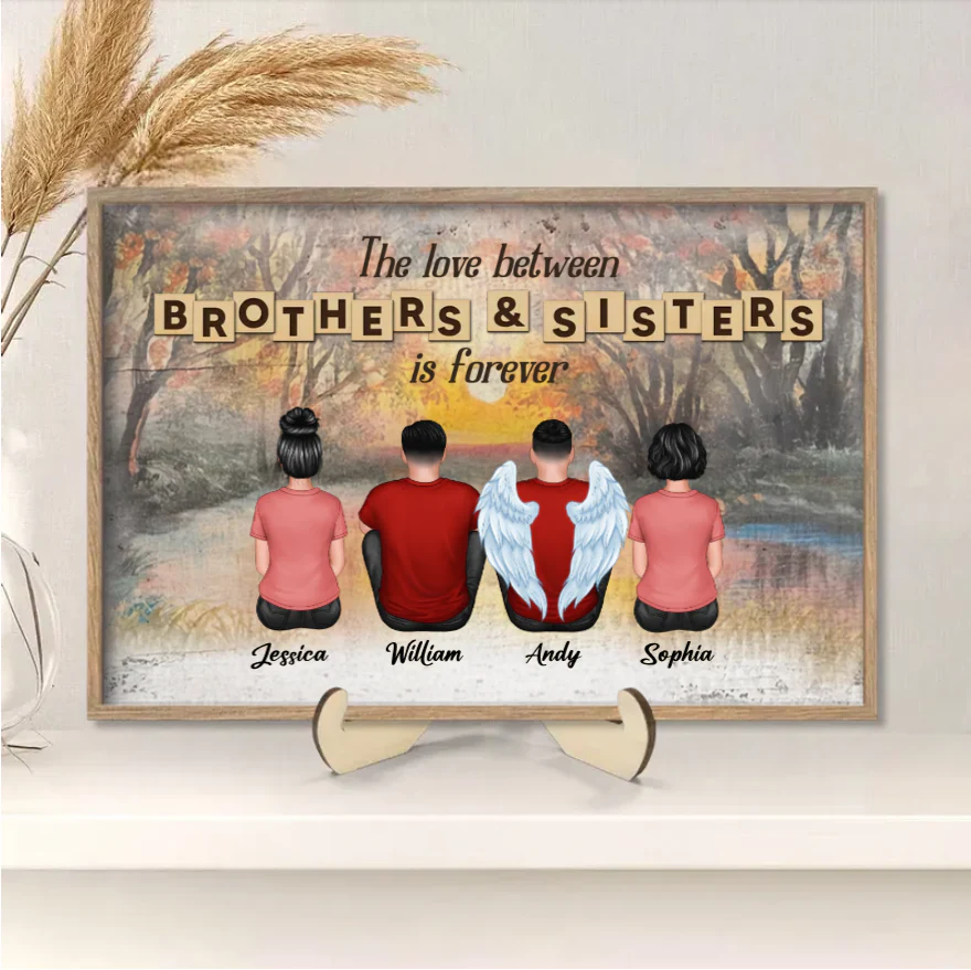 Personalized Brothers & Sisters Forever Poster or Canvas, Keychain, Plaque, Ornament, Wallet Card - Perfect Gift for Siblings, Memorial Keepsake - Image 3