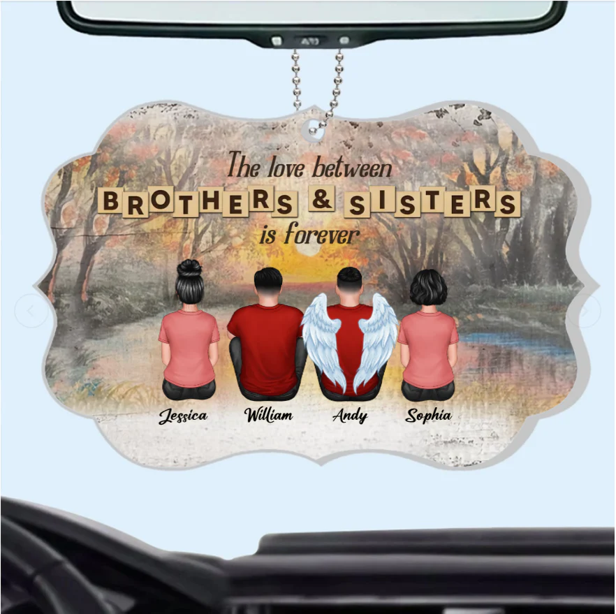 Personalized Brothers & Sisters Forever Poster or Canvas, Keychain, Plaque, Ornament, Wallet Card - Perfect Gift for Siblings, Memorial Keepsake - Image 4