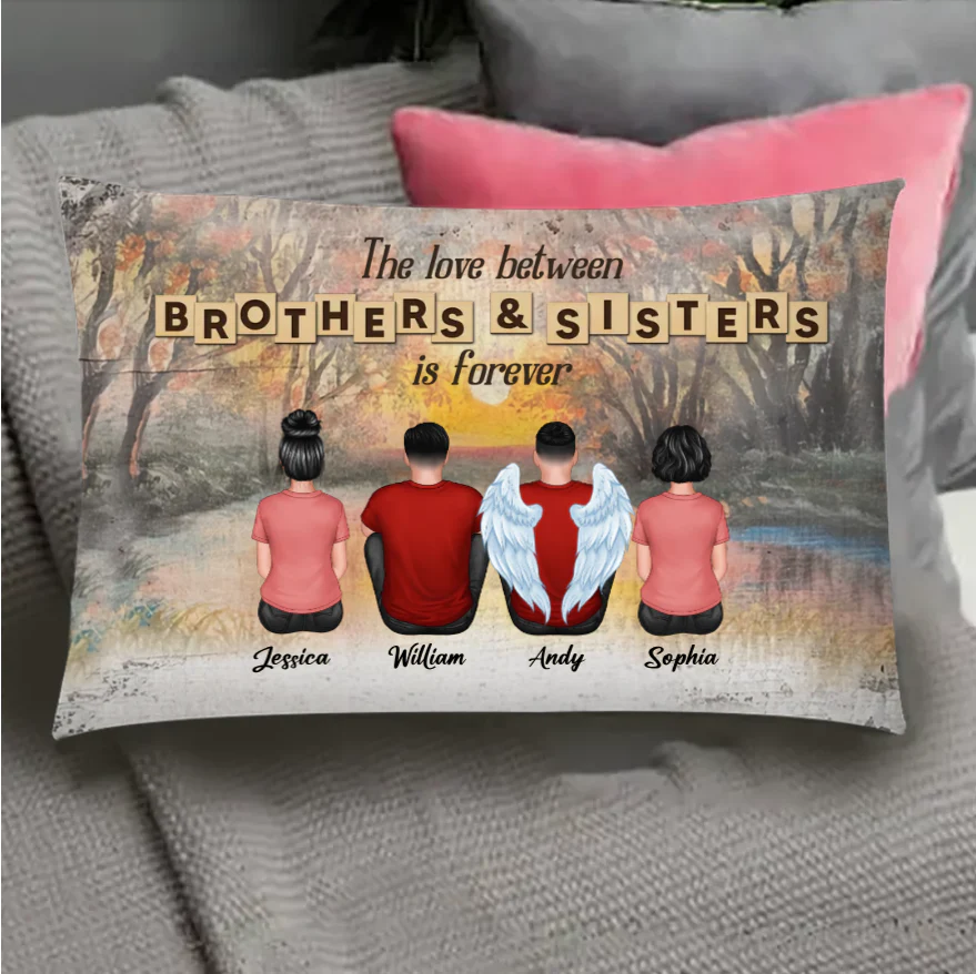 Personalized Brothers & Sisters Forever Poster or Canvas, Keychain, Plaque, Ornament, Wallet Card - Perfect Gift for Siblings, Memorial Keepsake - Image 5