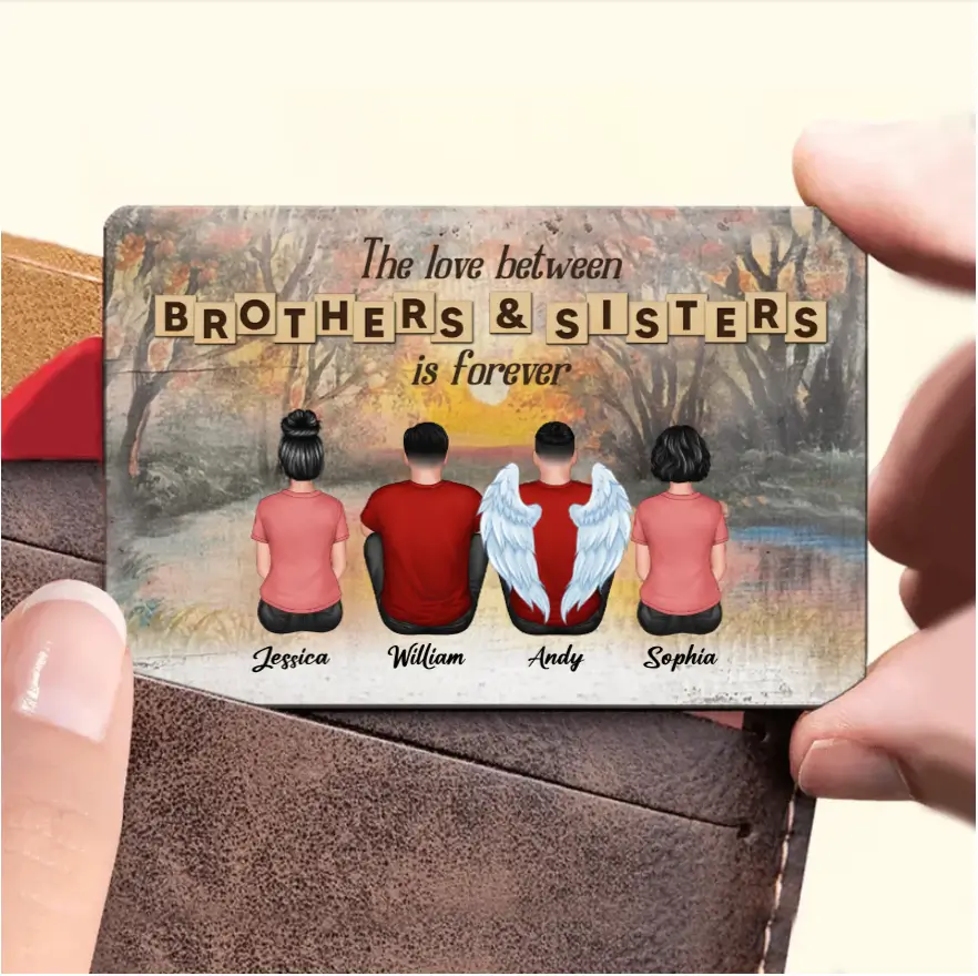 Personalized Brothers & Sisters Forever Poster or Canvas, Keychain, Plaque, Ornament, Wallet Card - Perfect Gift for Siblings, Memorial Keepsake - Image 6