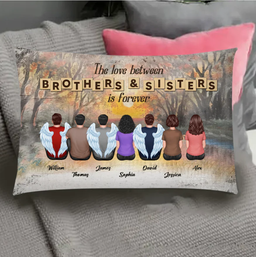Personalized Brothers & Sisters Forever Keychian, Ornament, Poster or Canvas, Plaque, Wallet Card - Perfect Gift for Siblings, Memorial Keepsake - Image 5