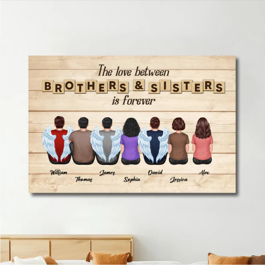 Personalized Brothers & Sisters Forever Cup, Keychian, Ornament, Poster or Canvas, Plaque, Wallet Card - Perfect Gift for Siblings, Memorial Keepsake - Image 2