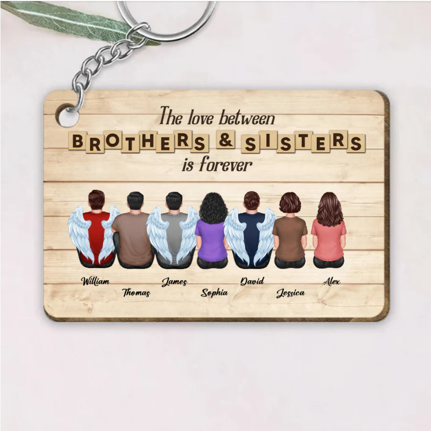 Personalized Brothers & Sisters Forever Cup, Keychian, Ornament, Poster or Canvas, Plaque, Wallet Card - Perfect Gift for Siblings, Memorial Keepsake - Image 3