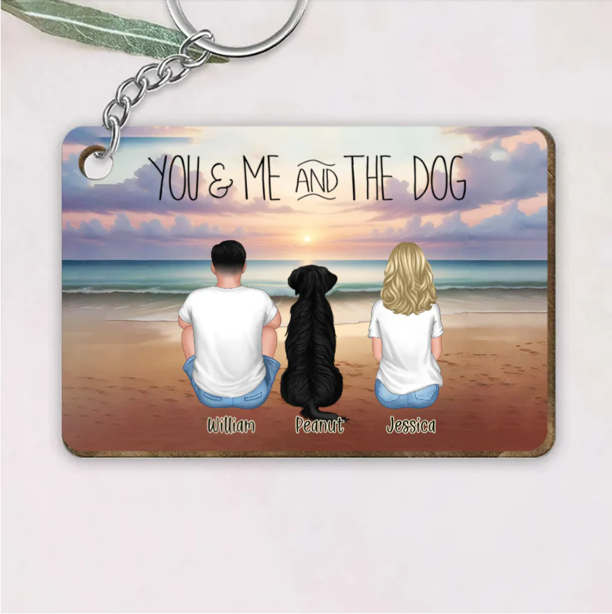 You Me And The Dogs Beach Outline Personalized Wallet Card or Poster or Canvas or Plaque or Pillow or Wallet or Cup - Image 3