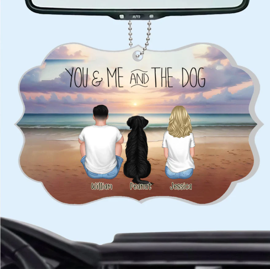 You Me And The Dogs Beach Outline Personalized Wallet Card or Poster or Canvas or Plaque or Pillow or Wallet or Cup - Image 4