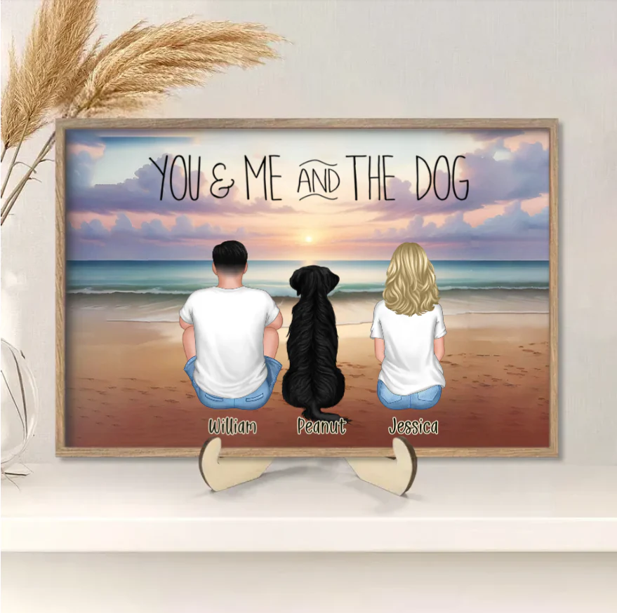 You Me And The Dogs Beach Outline Personalized Wallet Card or Poster or Canvas or Plaque or Pillow or Wallet or Cup - Image 5