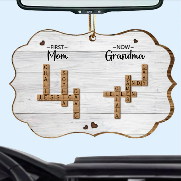 First Mom Now Grandma Crossword Puzzle Art Personalized Poster or Keychain or Ornament, Christmas Gift For Grandma, Gift For Mom - Image 5