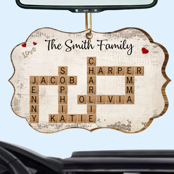 Personalized Family Crossword Poster, Plaque, or Ornament – Custom Family Names Gift for Home Décor and Special Occasions - Image 3