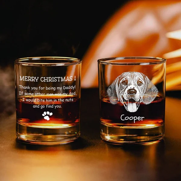 Personalized Whiskey Glasses with Pet Photos, Custom Christmas Gift for Pet Lovers from Their Furry Friends - Image 2