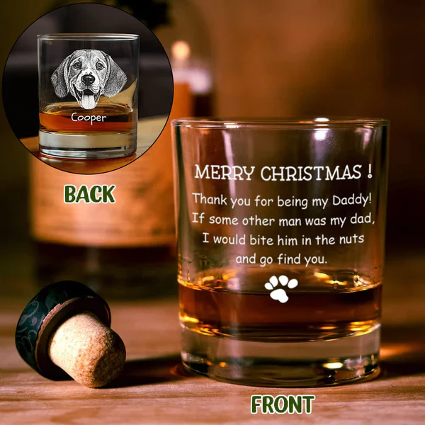 Personalized Whiskey Glasses with Pet Photos, Custom Christmas Gift for Pet Lovers from Their Furry Friends - Image 3