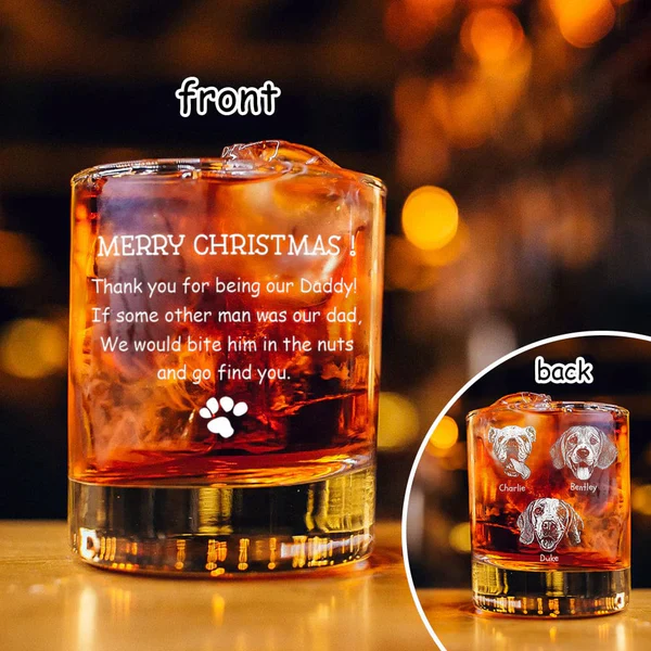 Personalized Whiskey Glasses with Pet Photos, Custom Christmas Gift for Pet Lovers from Their Furry Friends - Image 7
